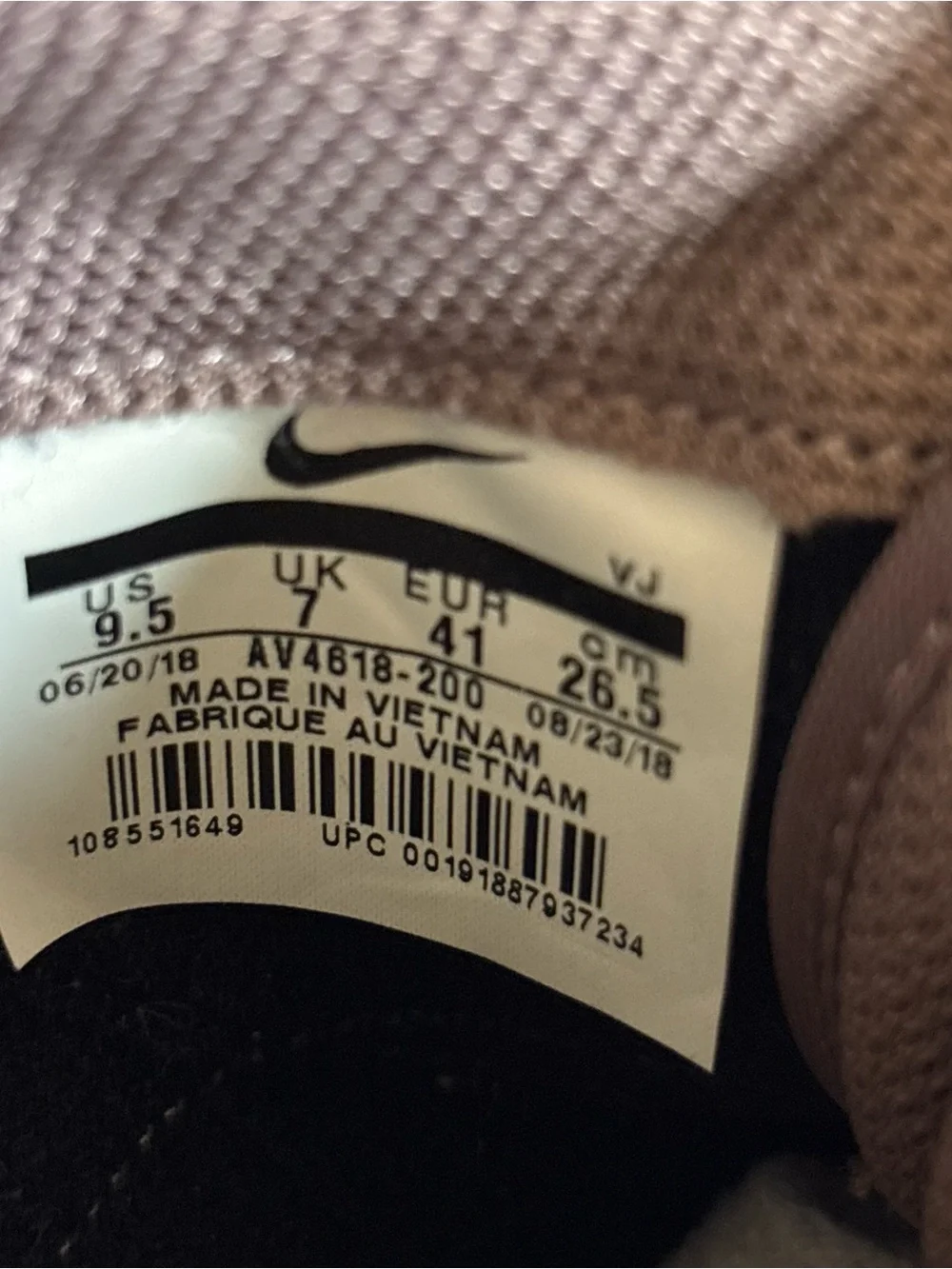 Nike Cortez 72 Classic Particle Beige Smokey Mauve Women’s Size 9.5